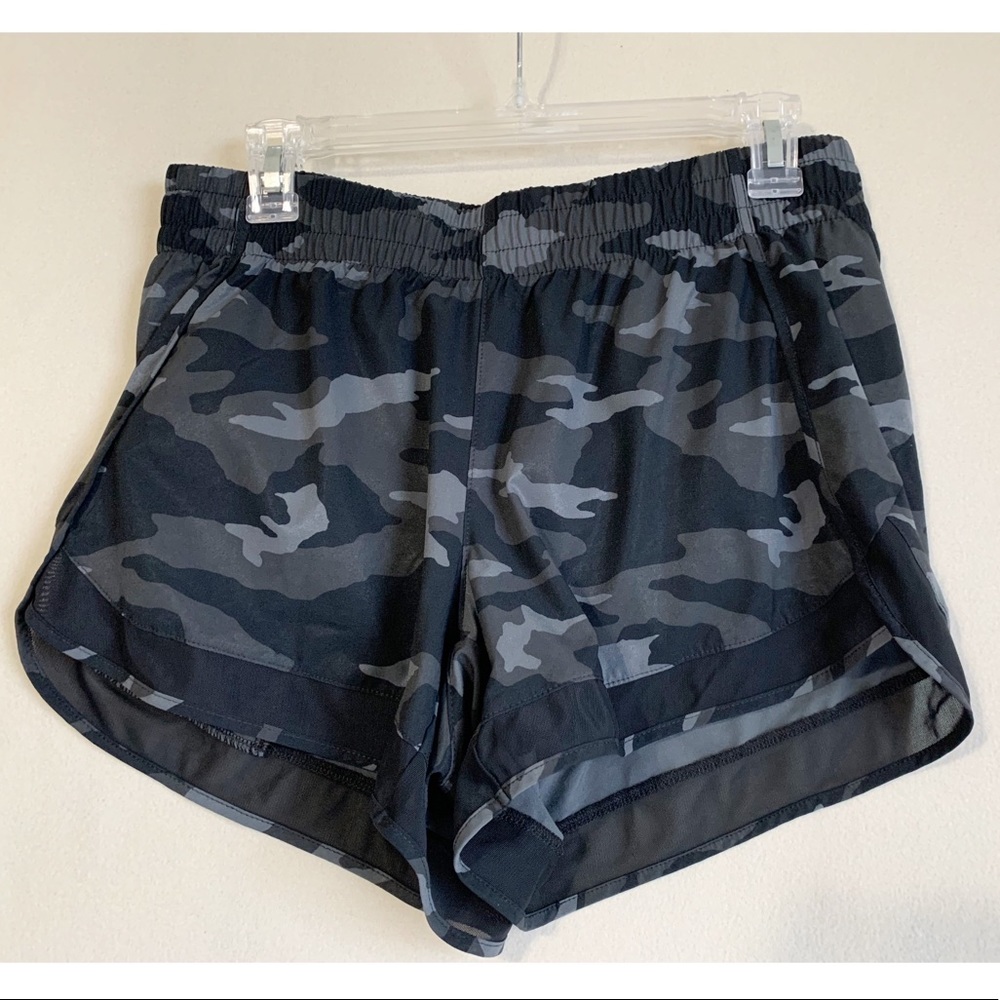 Athleta Camo Athletic Shorts - Black and Gray